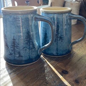 Handmade pottery, set of 2 beer steins